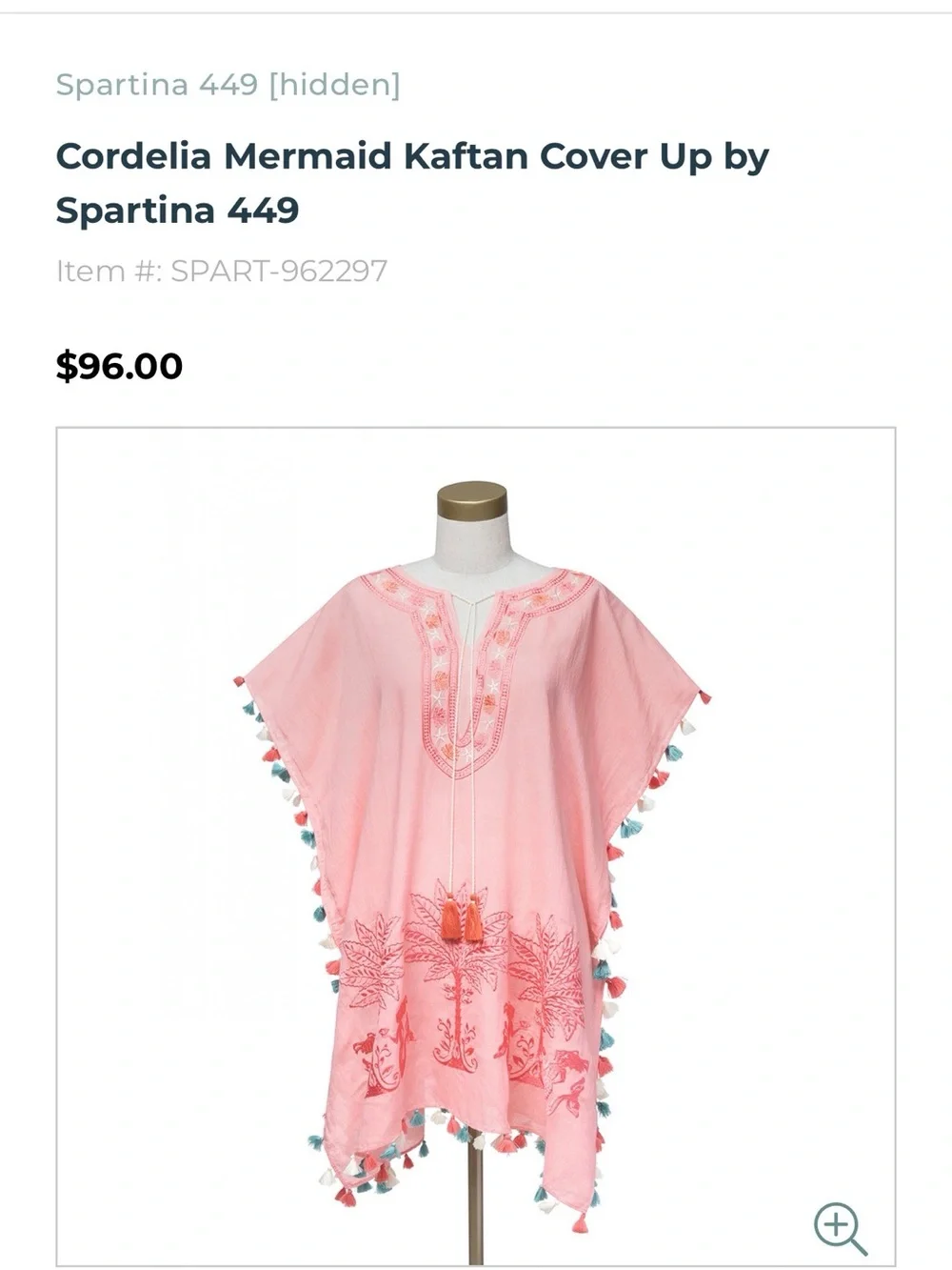Cordelia Mermaid Kaftan Cover Up bySpartina 449 Size 0/S
